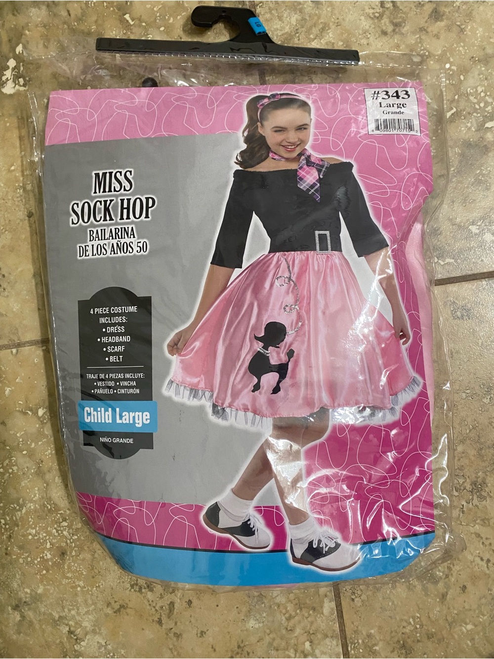 Amscan Miss Sock Hop Girl's Poodle Halloween Dress 50s Retro Costume Size L New - Picture 2 of 12